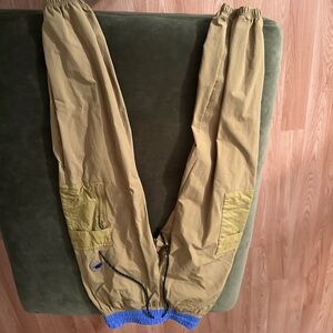Nike Tan Cargo Pants with Blue Trim